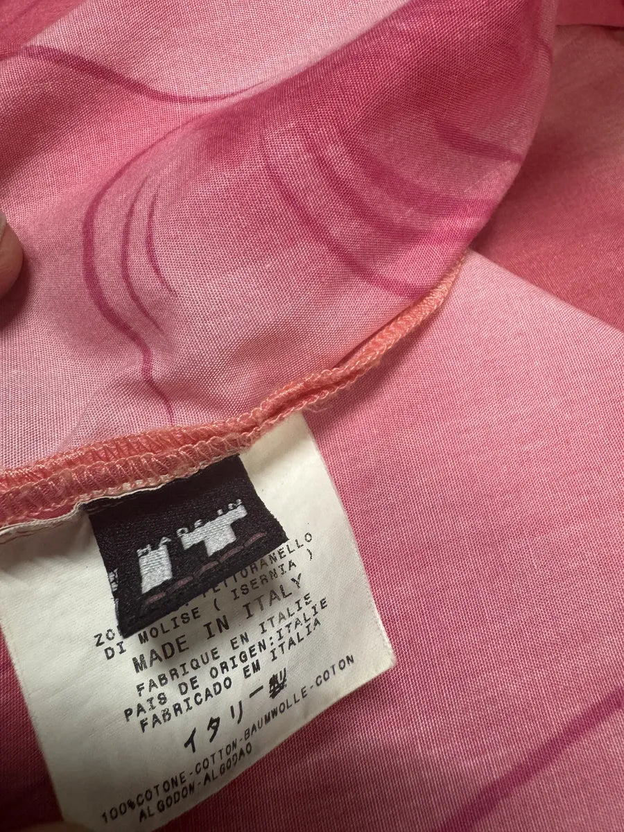 2000s Gianfranco Ferre Flowers Pink Short Sleeves Positive Shirt mpNowQW 11