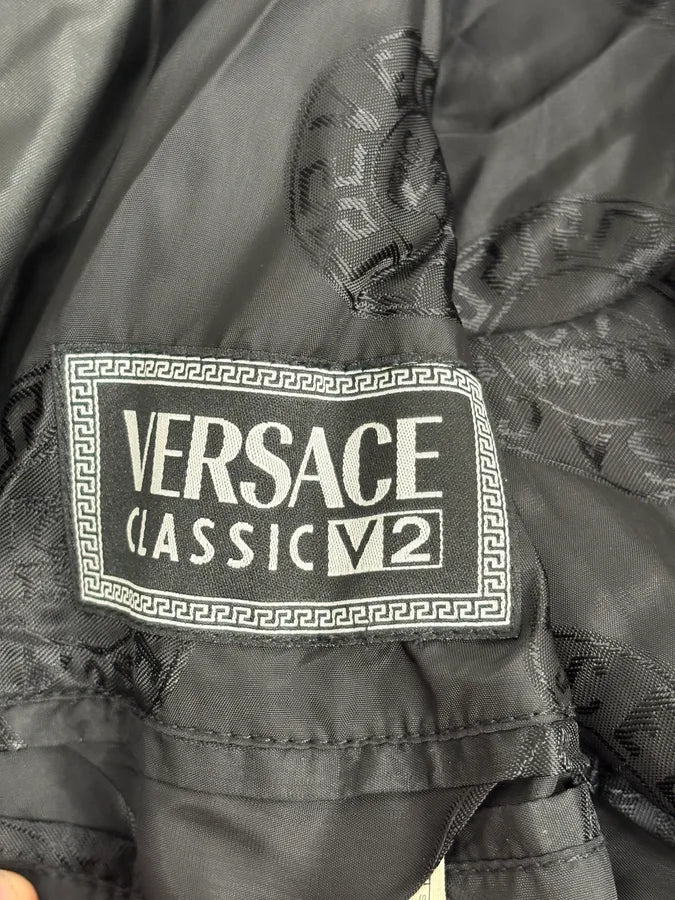 2000s Gianni Versace Black Classy Premium Belted Trench Coat eXuuLqG 10