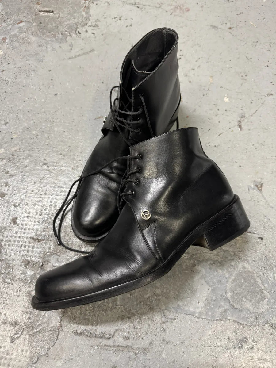 2000s Gianni Versace Black Leather Boots AVxViva 1