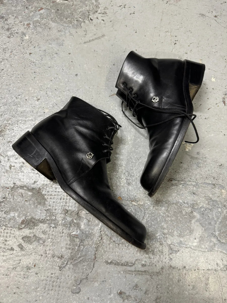 2000s Gianni Versace Black Leather Boots AVxViva 2