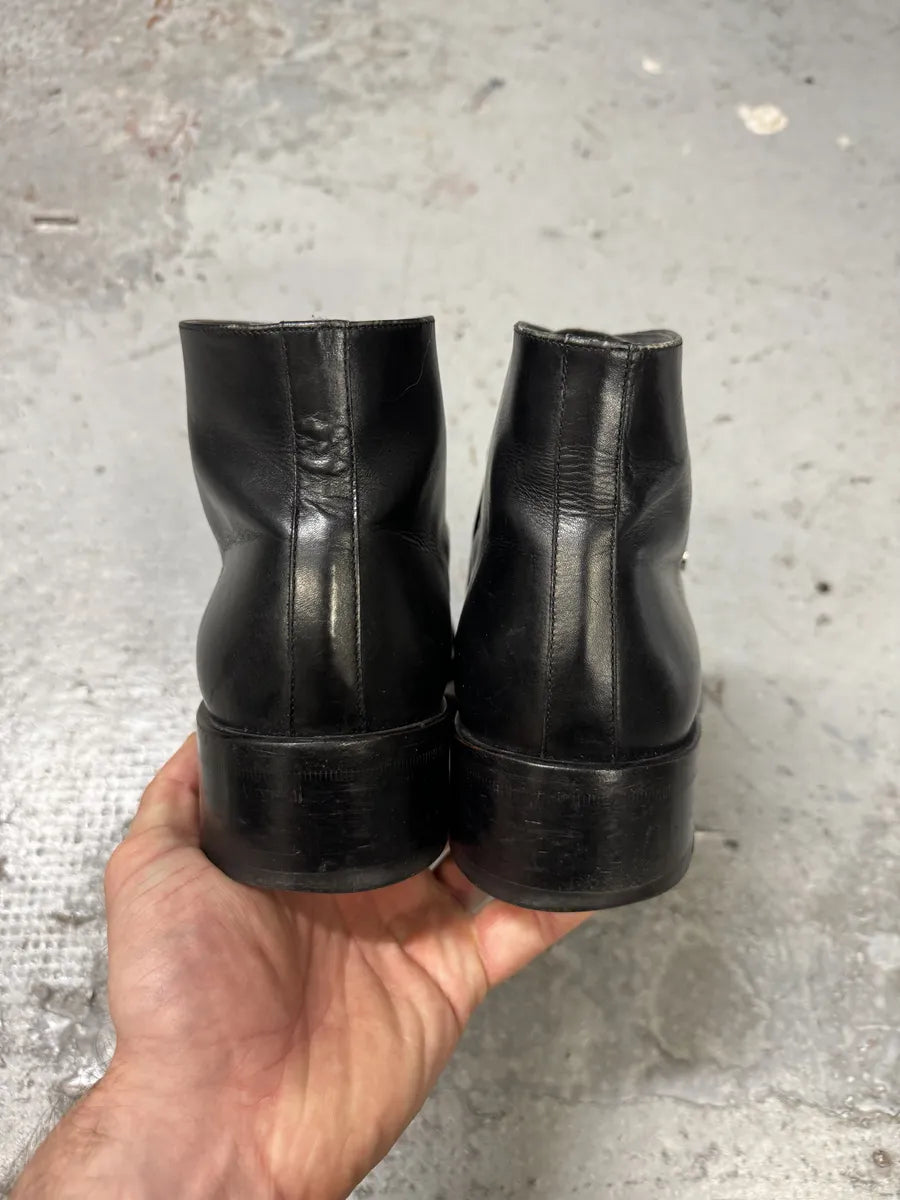 2000s Gianni Versace Black Leather Boots AVxViva 5