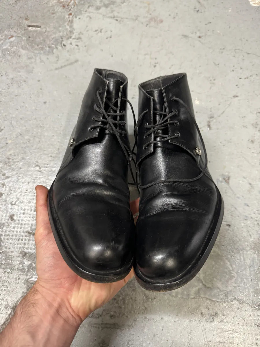 2000s Gianni Versace Black Leather Boots AVxViva 6