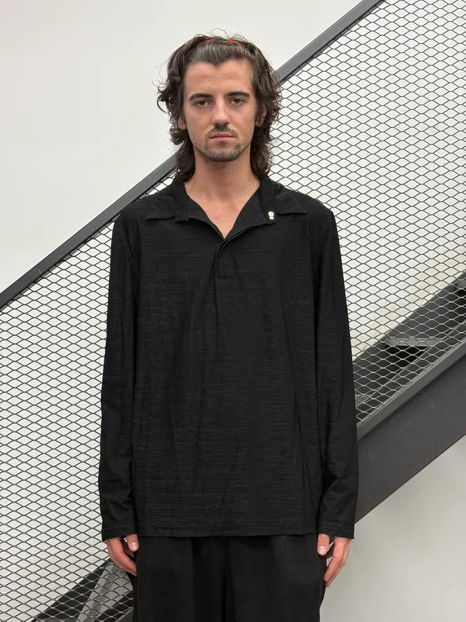 1990s Gianni Versace Black Striped Mafia Polo TNNaSKG 1