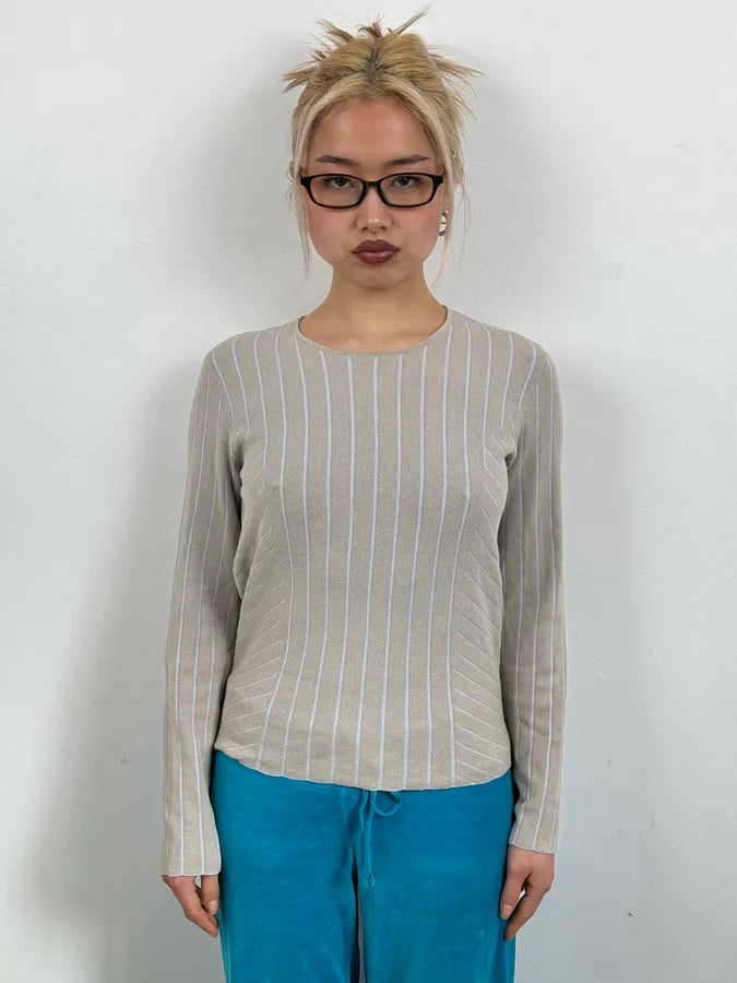 2000s Giorgio Armani Beige Wool Sweater pBMtFhW 1
