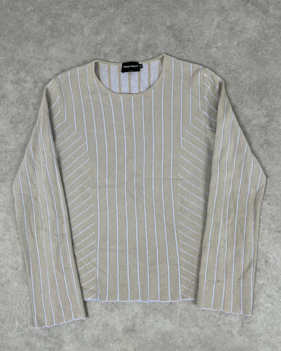 2000s Giorgio Armani Beige Wool Sweater pBMtFhW 0