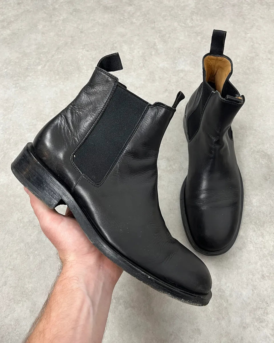 2000s Giorgio Armani Black Leather Ankle Boots ZXdtRJK 0
