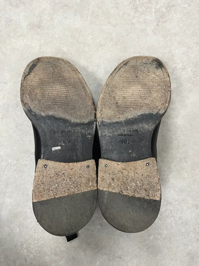 2000s Giorgio Armani Black Leather Ankle Boots ZXdtRJK 5