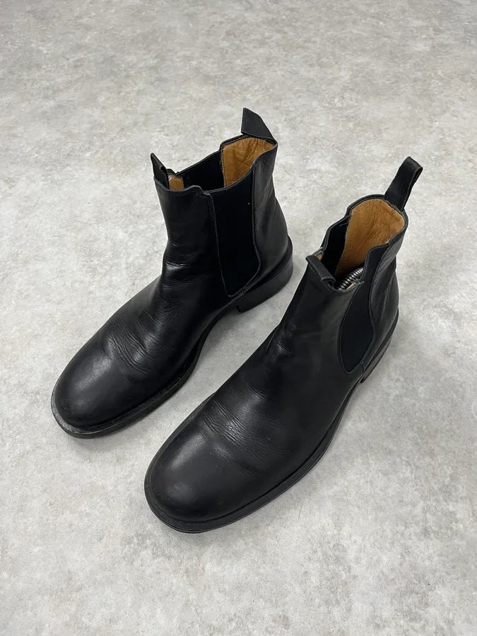 2000s Giorgio Armani Black Leather Ankle Boots ZXdtRJK 4