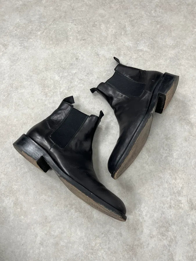 2000s Giorgio Armani Black Leather Ankle Boots ZXdtRJK 3