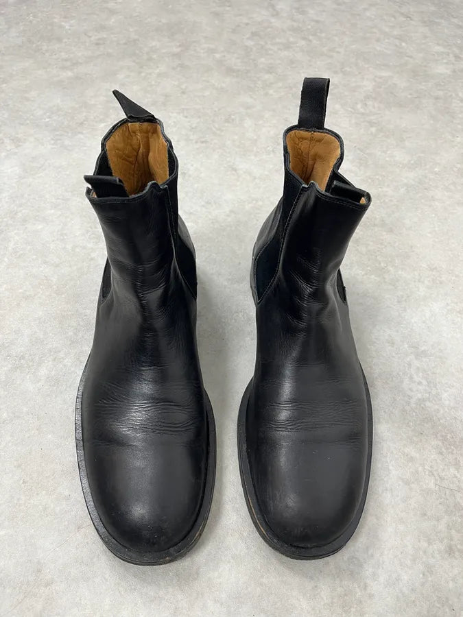 2000s Giorgio Armani Black Leather Ankle Boots ZXdtRJK 1