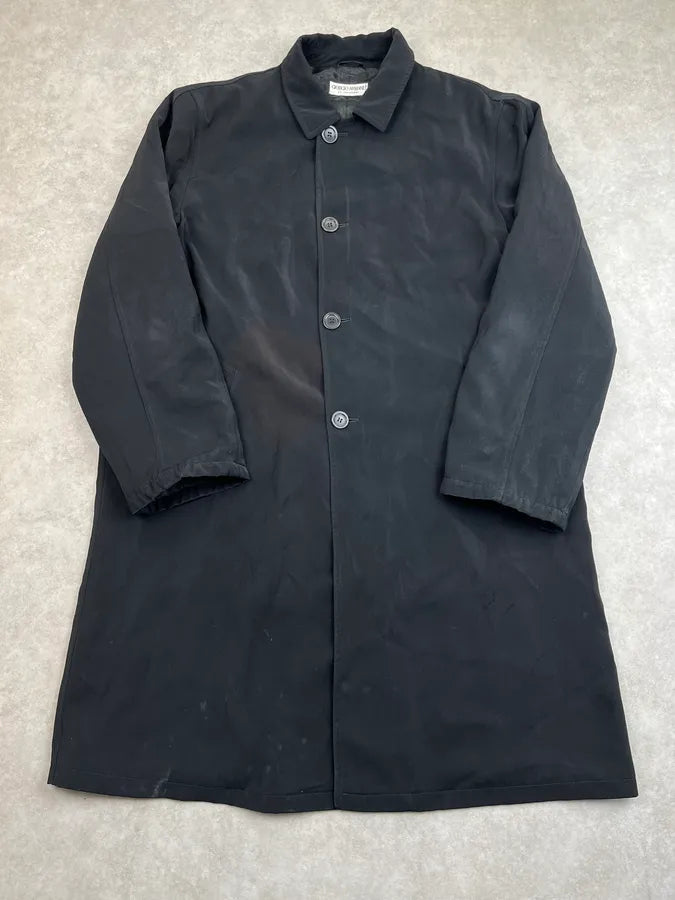 2000s Giorgio Armani Black Long Buttoned Coat ntnrwdL 2
