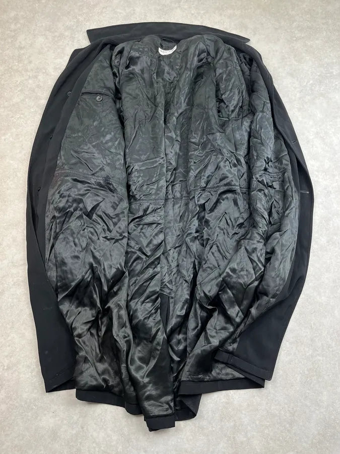 2000s Giorgio Armani Black Long Buttoned Coat ntnrwdL 7