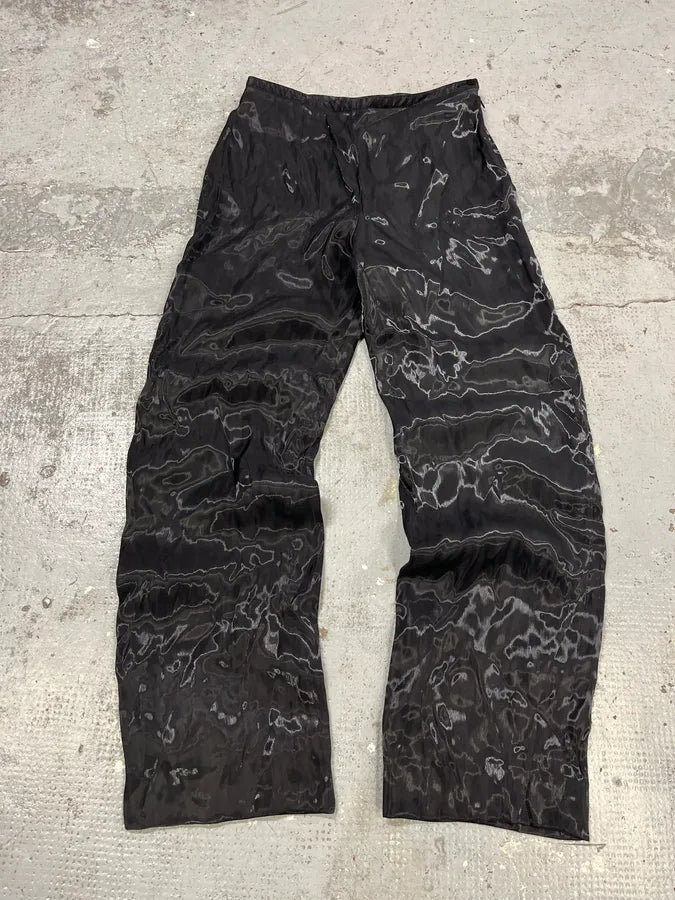 2000s Giorgio Armani Black Satined Light Pants akHbEnY 0