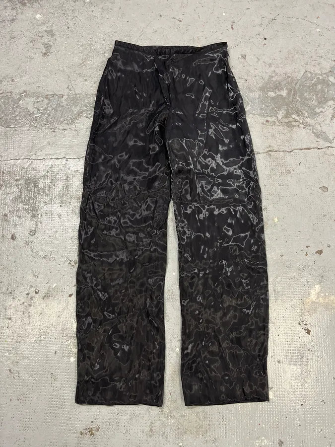 2000s Giorgio Armani Black Satined Light Pants akHbEnY 2