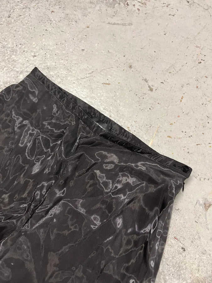 2000s Giorgio Armani Black Satined Light Pants akHbEnY 5
