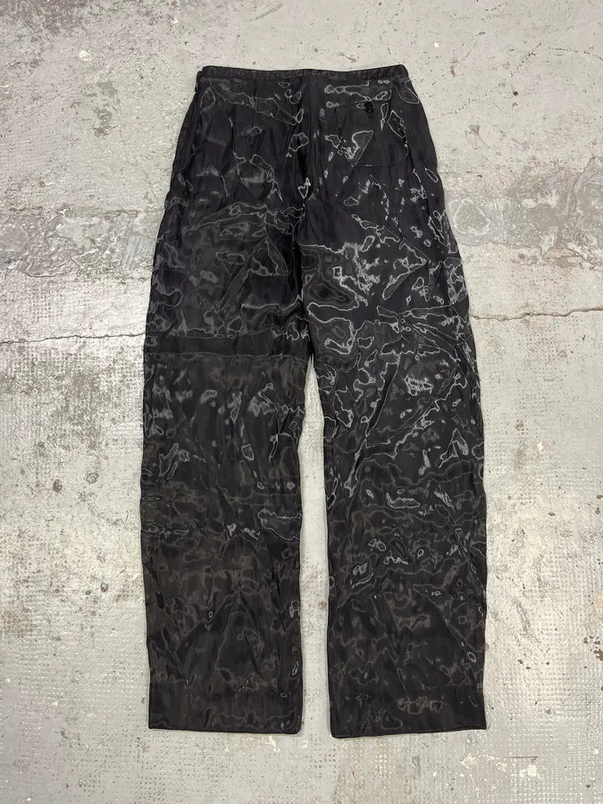 2000s Giorgio Armani Black Satined Light Pants akHbEnY 7