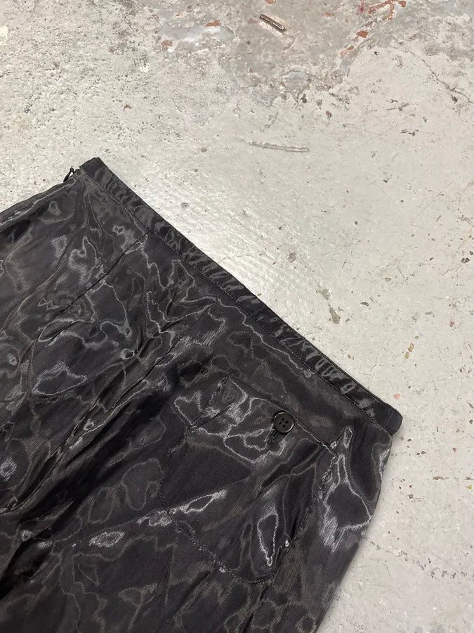 2000s Giorgio Armani Black Satined Light Pants akHbEnY 8