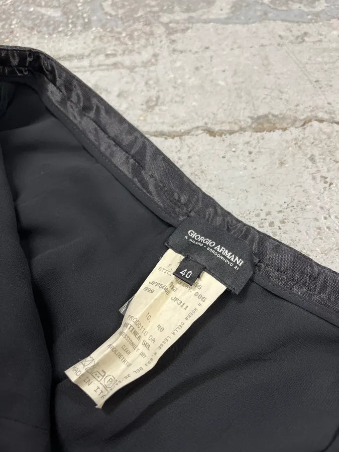 2000s Giorgio Armani Black Satined Light Pants akHbEnY 9
