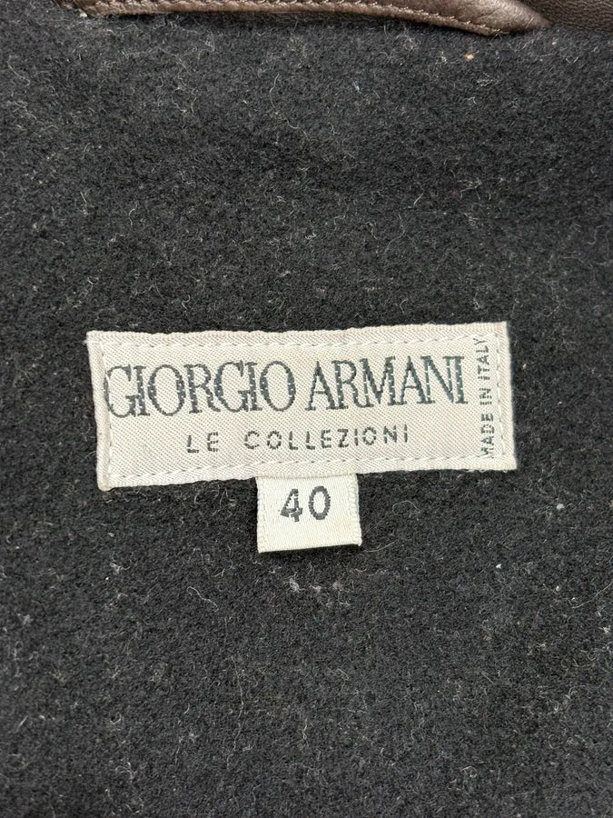 2000s Giorgio Armani Brown Minimalist Leather Long Jacket KiRHmMw 10
