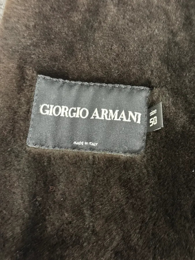 2000s Giorgio Armani Crocodile Effect Brown Leather Aviator Jacket LCYqMig 10