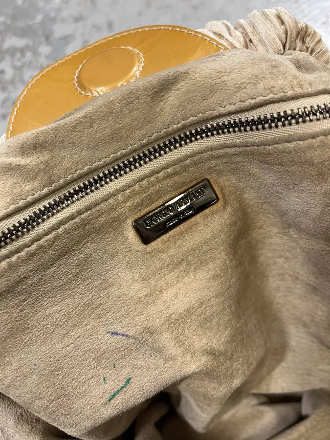 2000s Giorgio Armani Grey Plissed Hand Bag (OS) 4