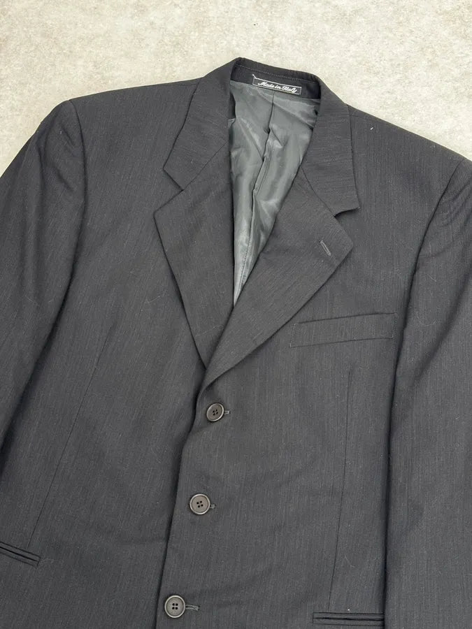 2000s Giorgio Armani Grey Wool Full Italian Suit Set ppEyxuW 14