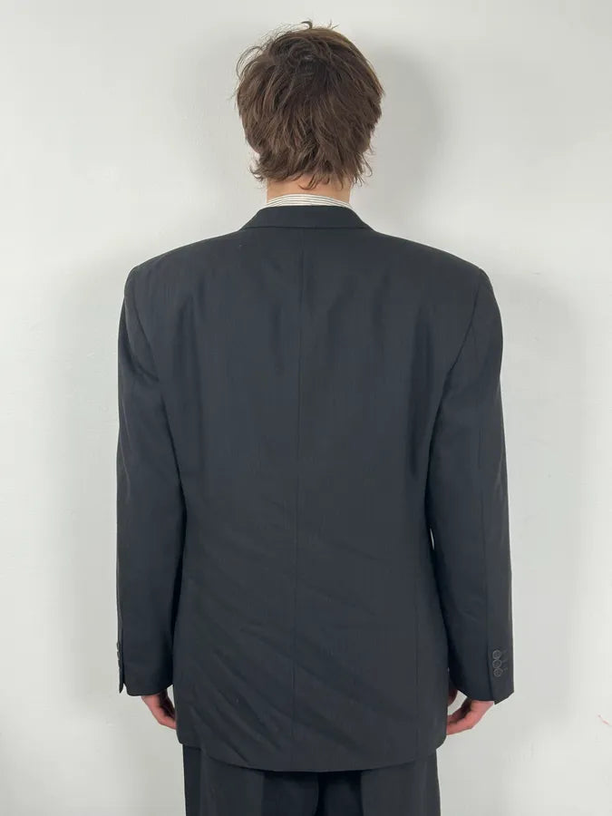 2000s Giorgio Armani Grey Wool Full Italian Suit Set ppEyxuW 4