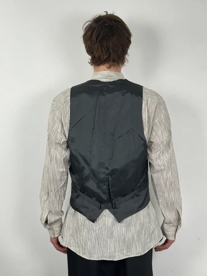 2000s Giorgio Armani Grey Wool Full Italian Suit Set ppEyxuW 8