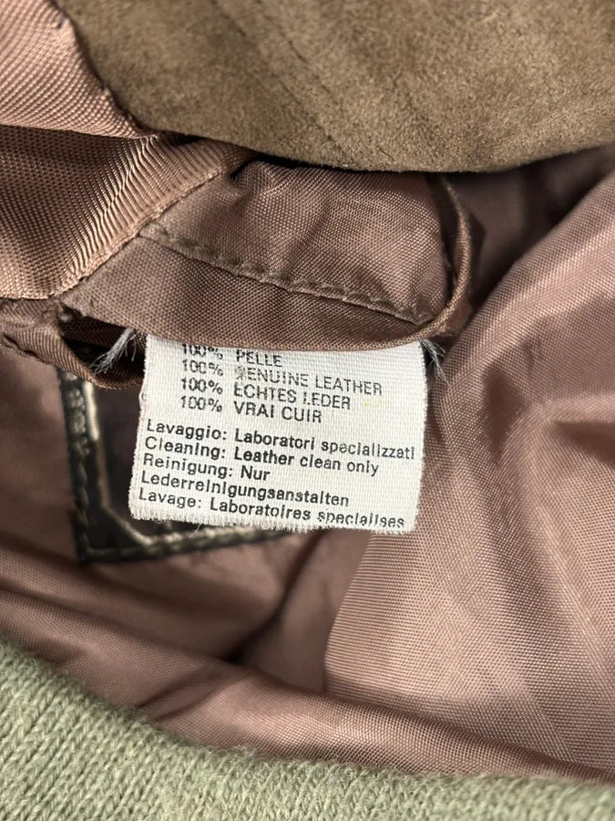 1990s Giorgio Armani Le Collezioni Brown Suede Buttoned Leather Jacket oEOlwQj 10