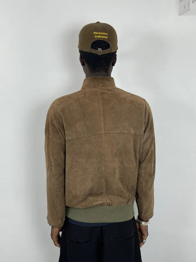 1990s Giorgio Armani Le Collezioni Brown Suede Buttoned Leather Jacket oEOlwQj 2