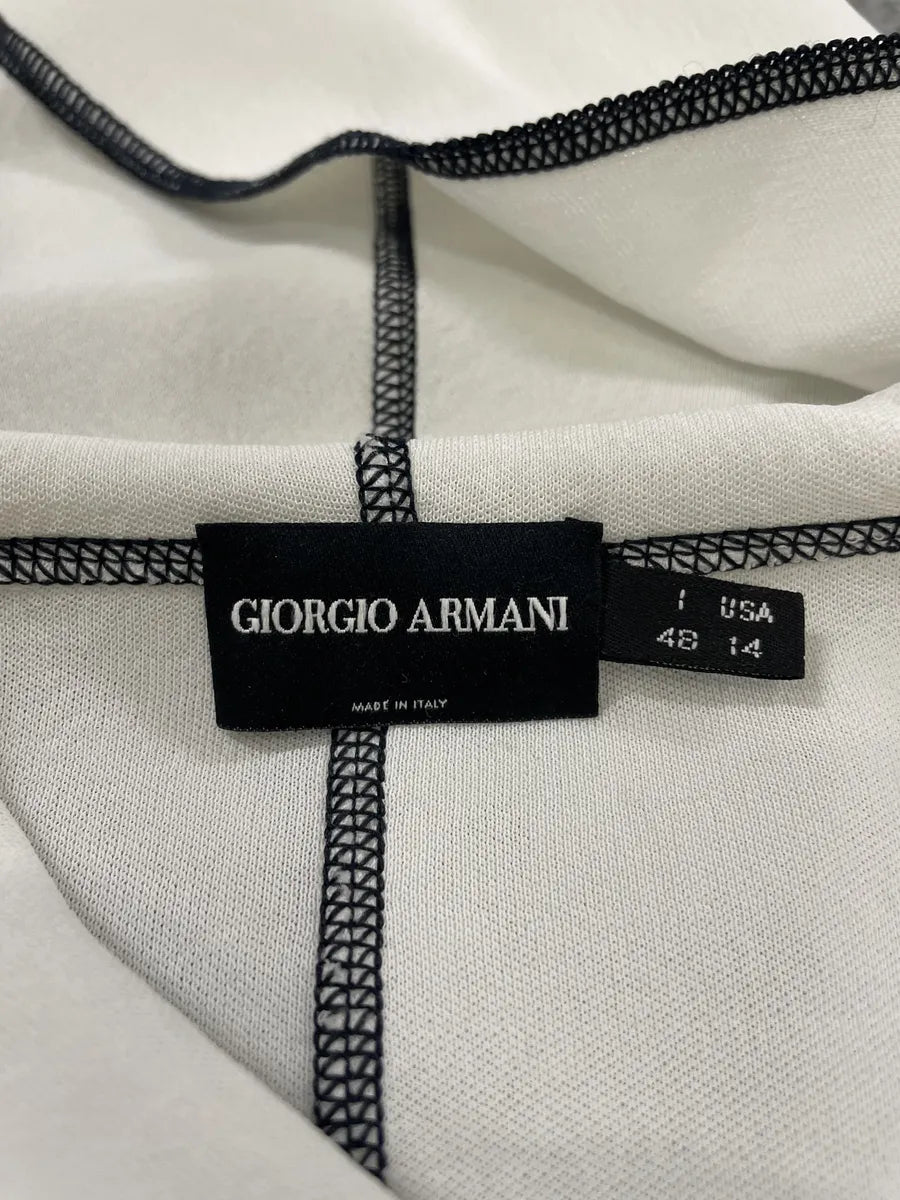 2000s Giorgio Armani White Asymmetrical Zipper Sweater (S/M) Ksyghhd 5