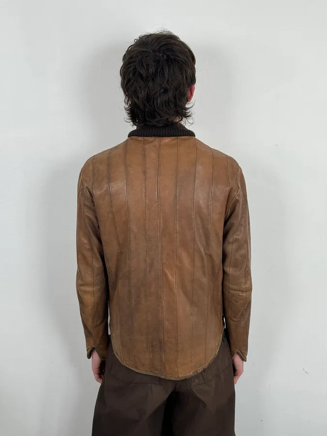 2000s Giorgio Brato Brown Leather Bomber Jacket PEryohP 2