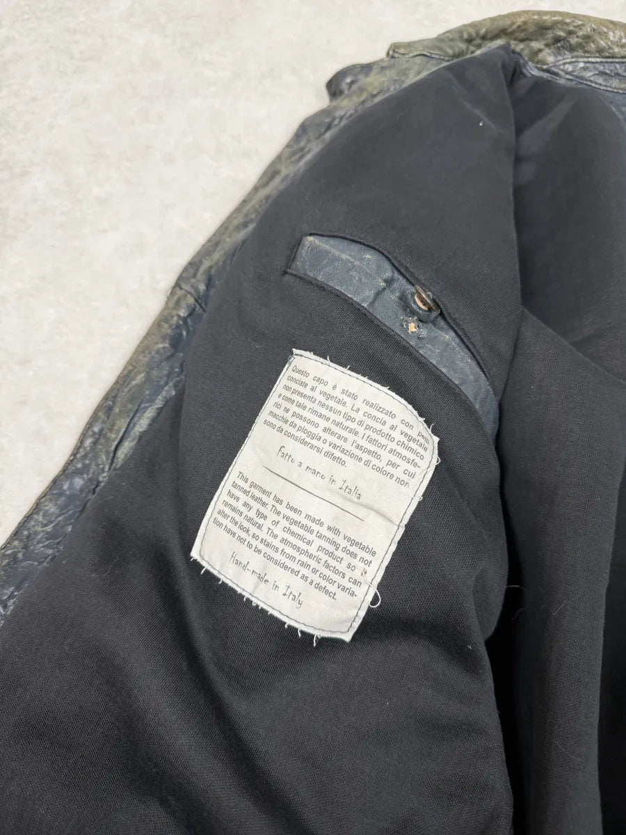 2000s Giorgio Brato Aged Raw Brown Leather Jacket AwOzInU 14