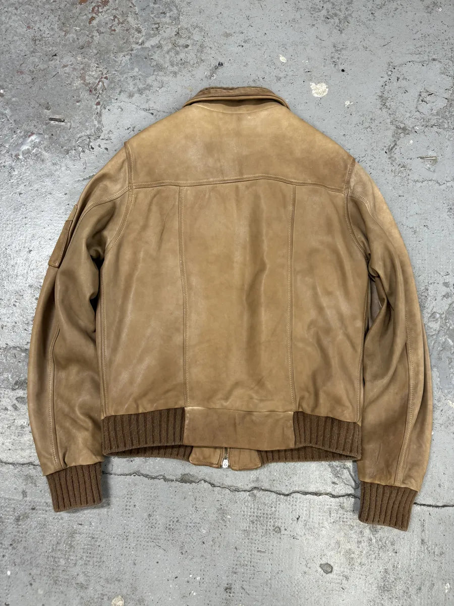 2000s Giorgio Brato Beige Camel Leather Jacket  SpEcYtp 1