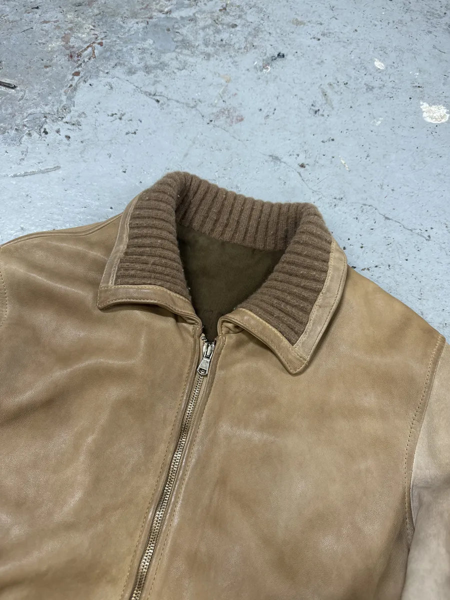 2000s Giorgio Brato Beige Camel Leather Jacket  SpEcYtp 10