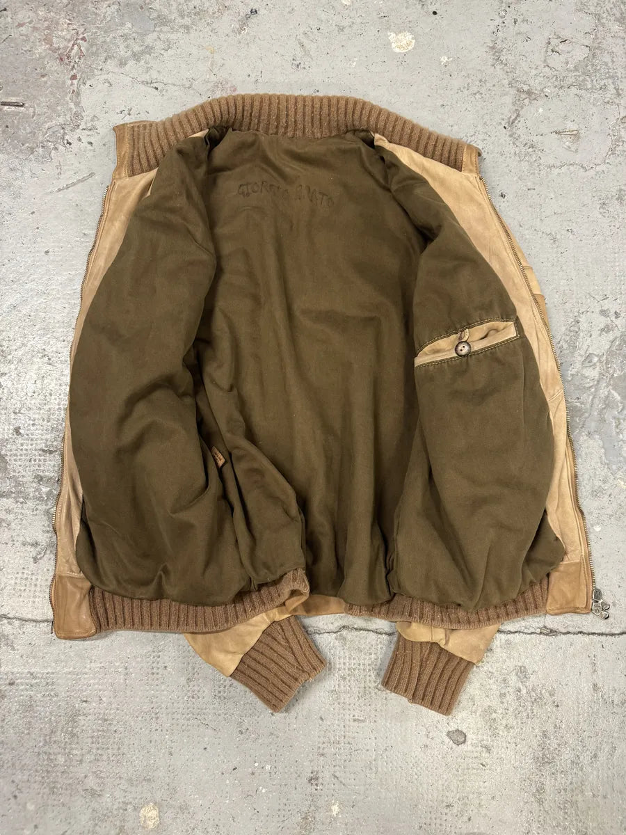 2000s Giorgio Brato Beige Camel Leather Jacket  SpEcYtp 4