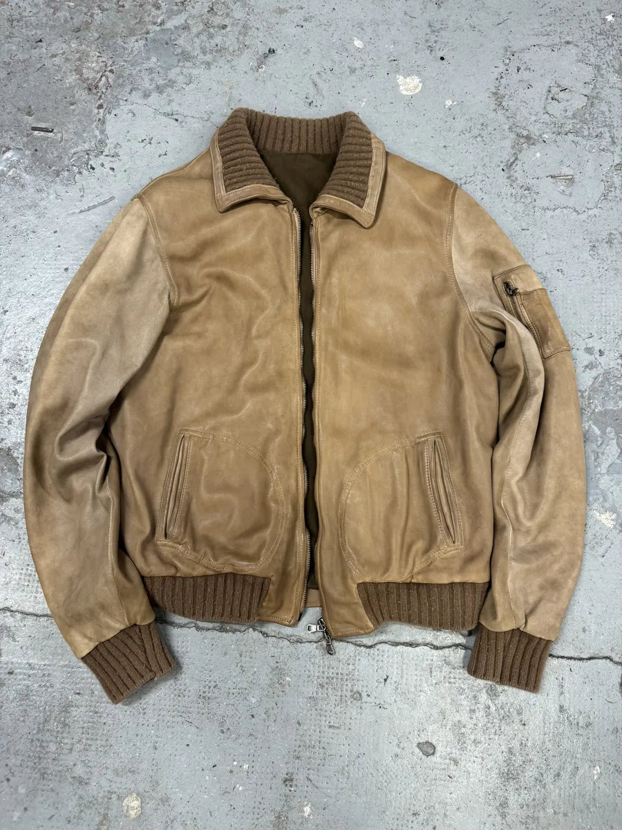 2000s Giorgio Brato Beige Camel Leather Jacket  SpEcYtp 5