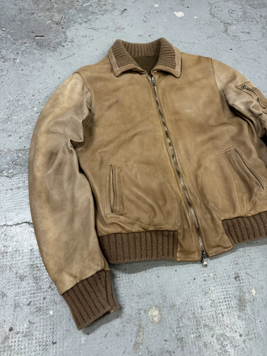 2000s Giorgio Brato Beige Camel Leather Jacket  SpEcYtp 6