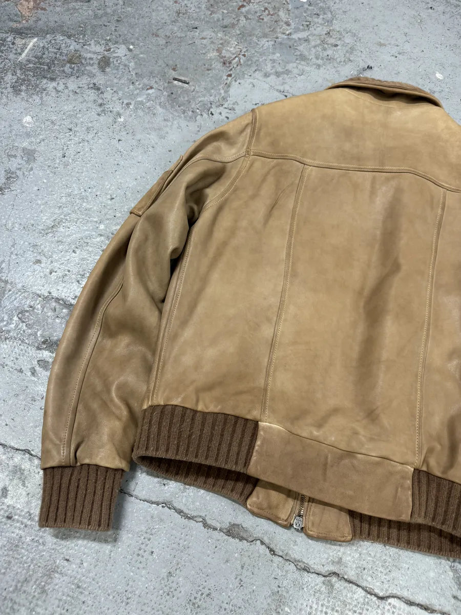 2000s Giorgio Brato Beige Camel Leather Jacket  SpEcYtp 9