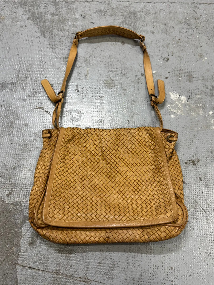 2000s Giorgio Brato Beige Woven Leather Shoulder Bag RqKJZjY 0
