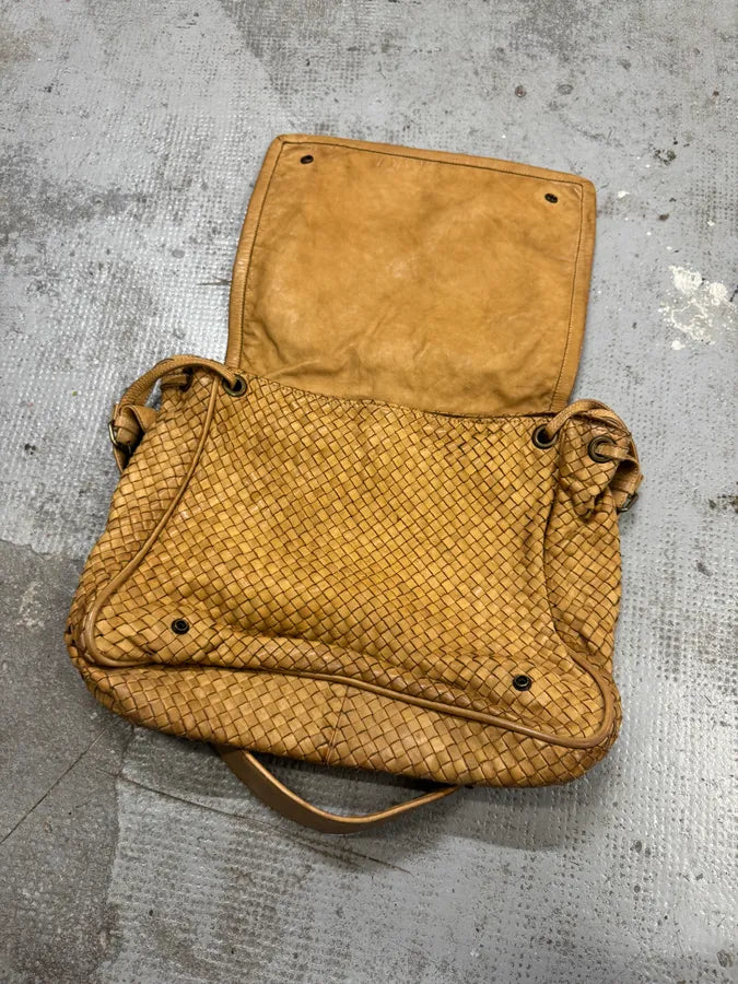 2000s Giorgio Brato Beige Woven Leather Shoulder Bag RqKJZjY 10