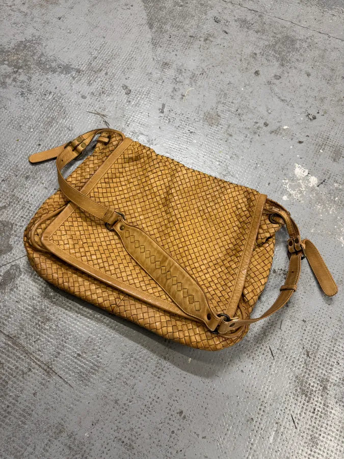 2000s Giorgio Brato Beige Woven Leather Shoulder Bag RqKJZjY 3