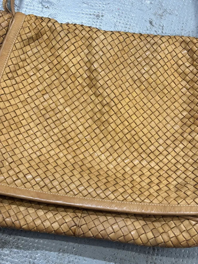 2000s Giorgio Brato Beige Woven Leather Shoulder Bag RqKJZjY 8