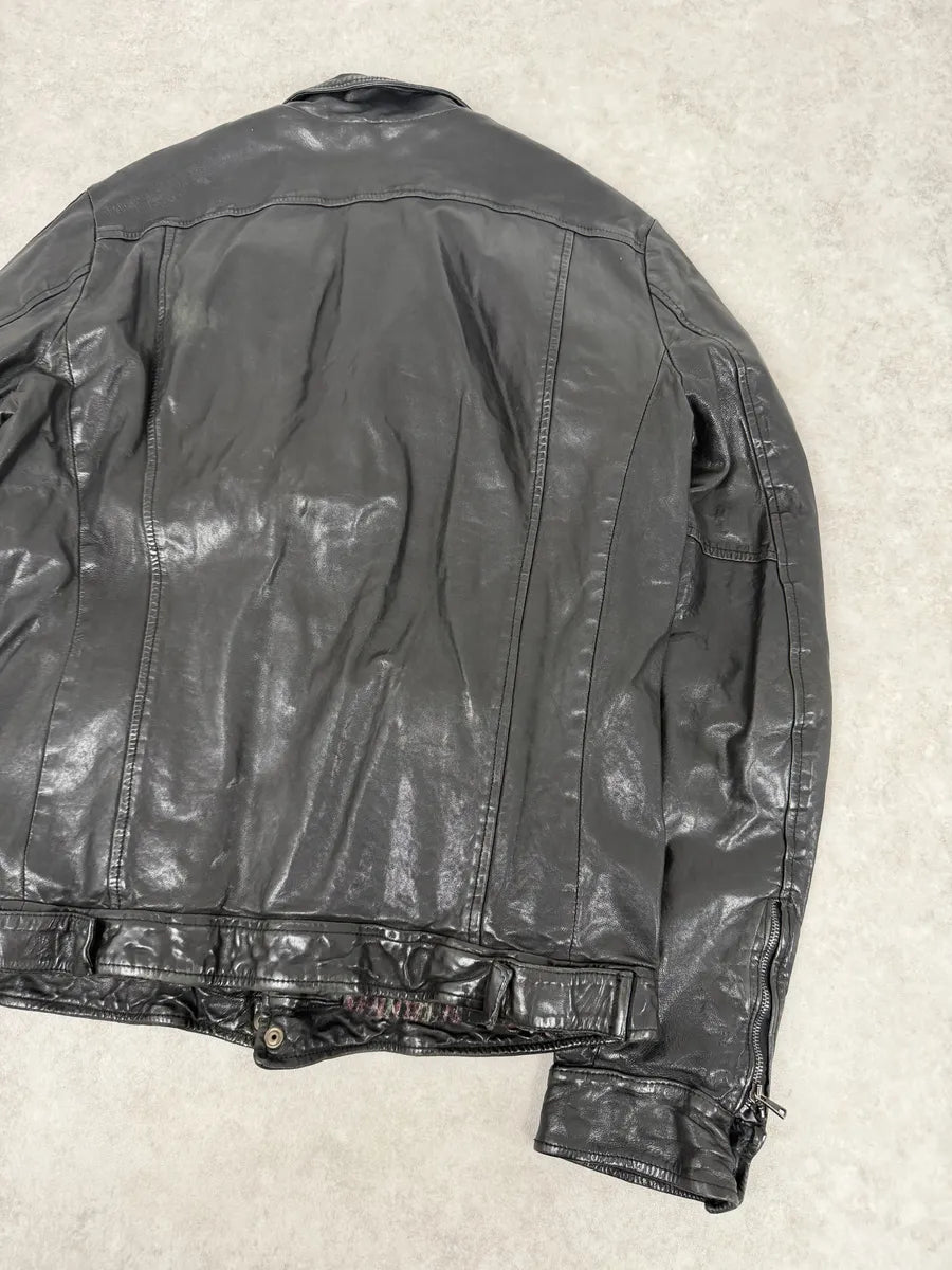 2000s Giorgio Brato Black Avant-Garde Leather Jacket ARUWhcs 12