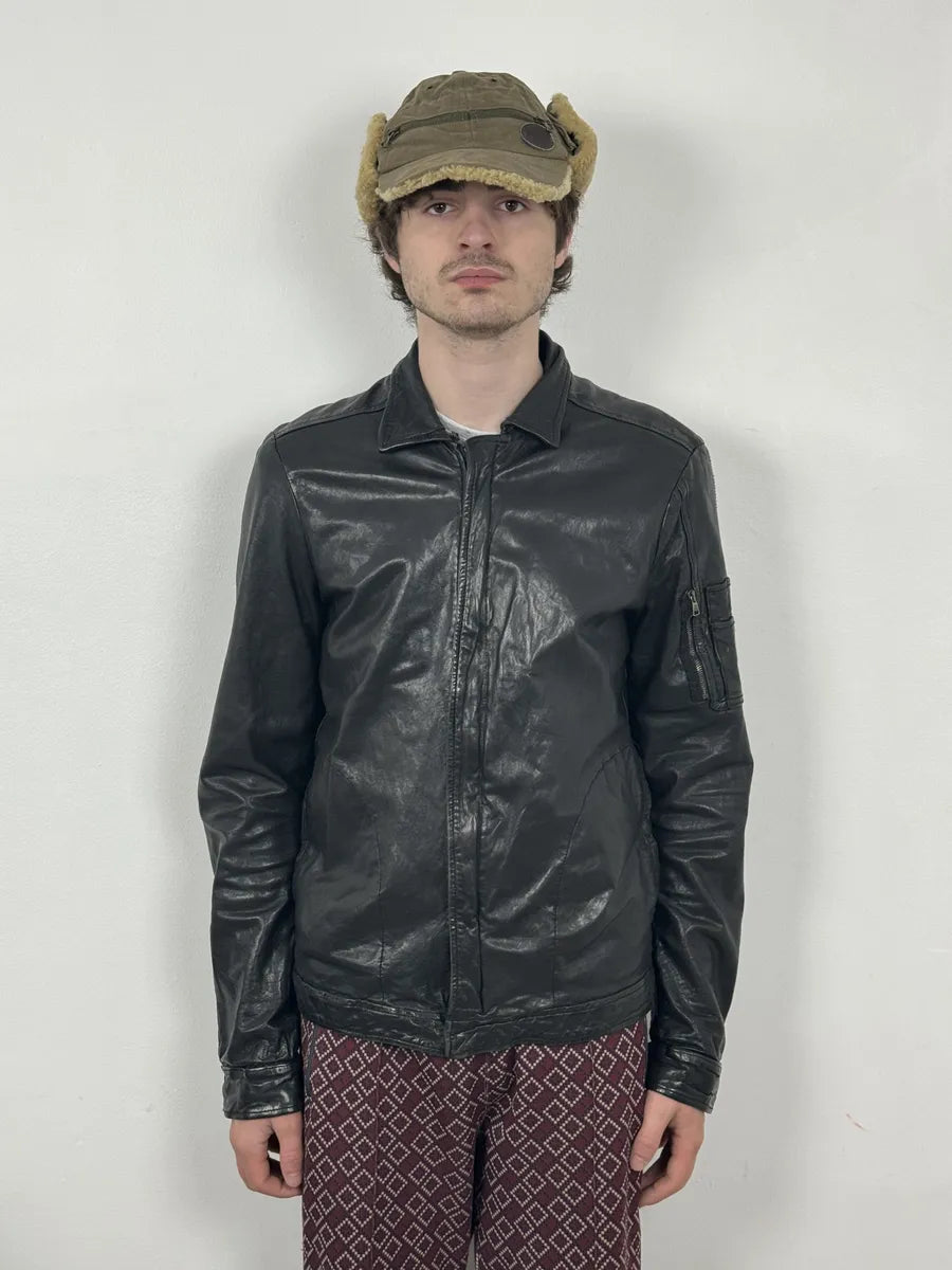 2000s Giorgio Brato Black Avant-Garde Leather Jacket ARUWhcs 2