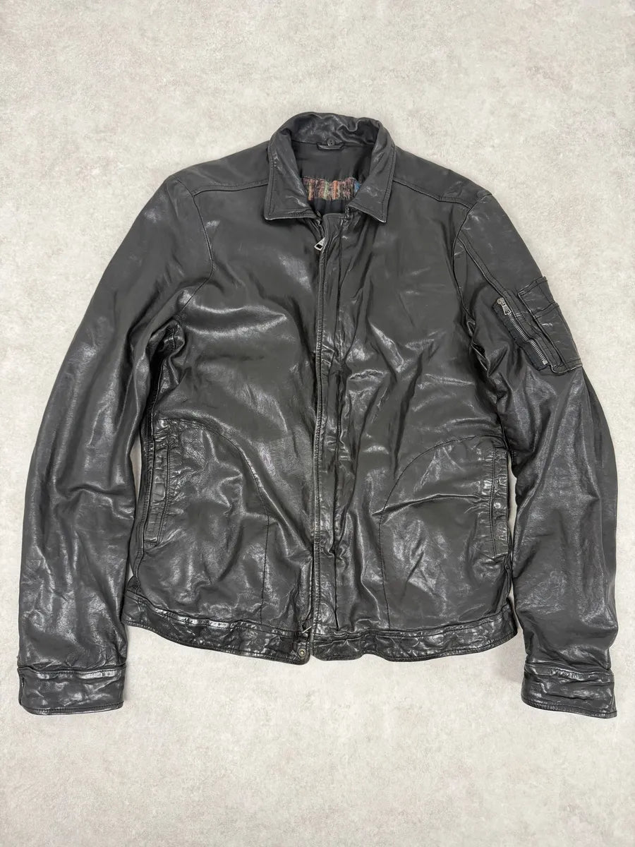 2000s Giorgio Brato Black Avant-Garde Leather Jacket ARUWhcs 5