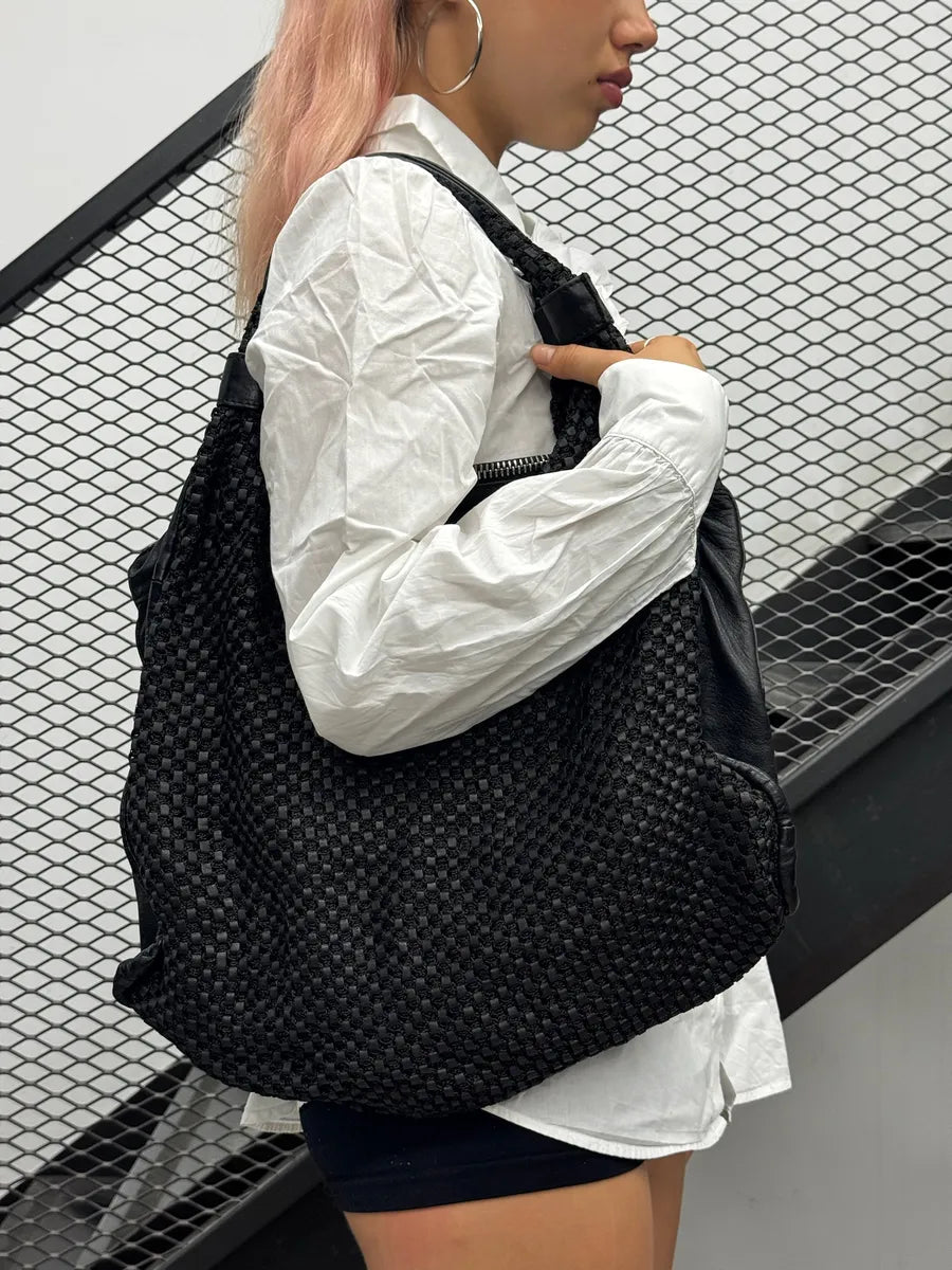 2000s Giorgio Brato Black Woven Leather Bag ucRBSFE 1