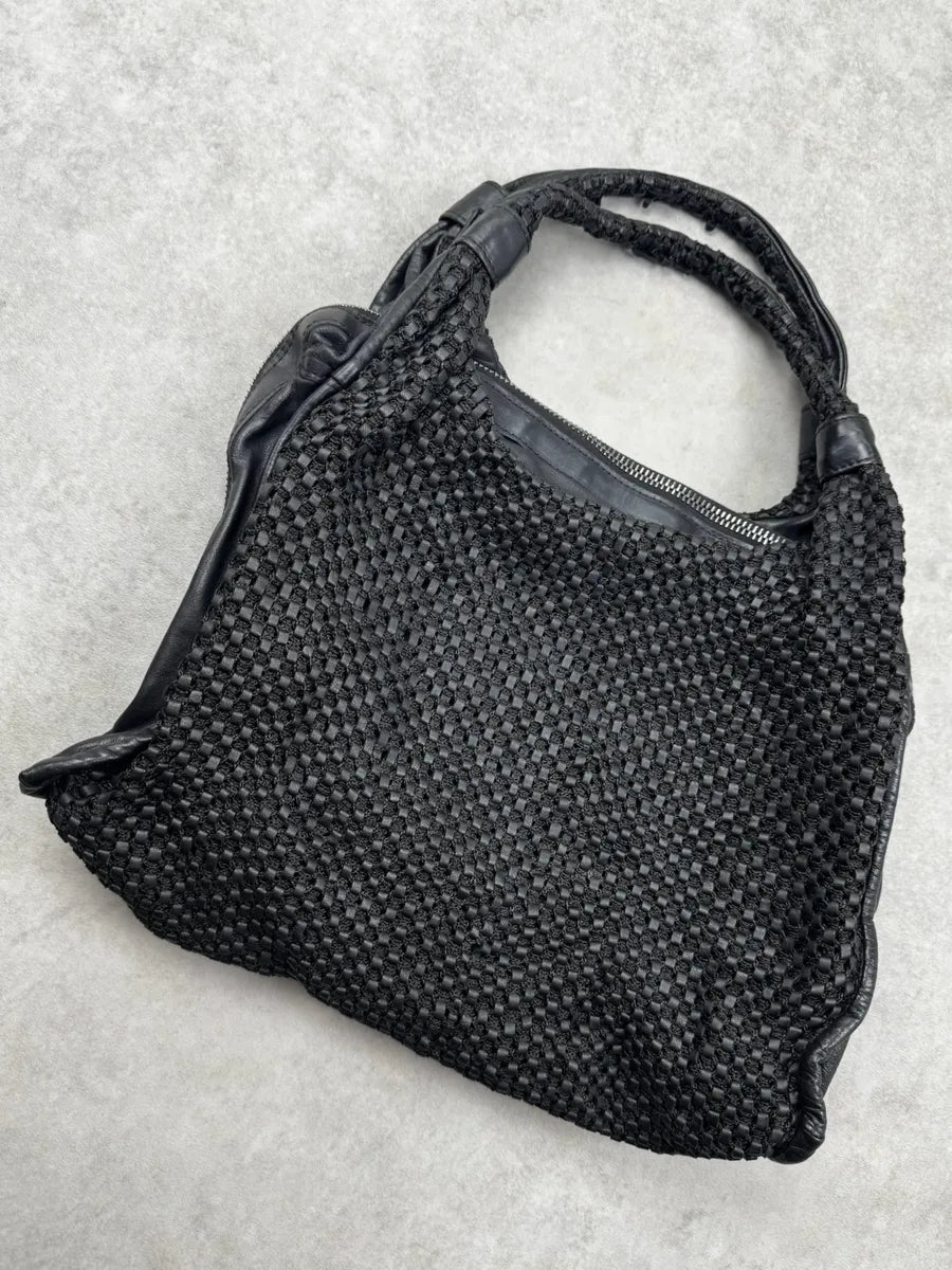 2000s Giorgio Brato Black Woven Leather Bag ucRBSFE 3
