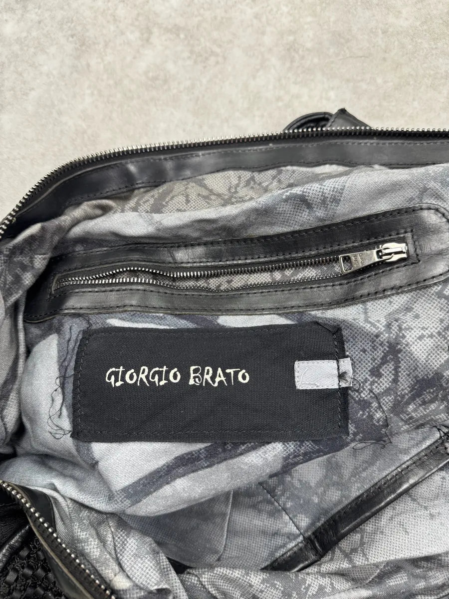 2000s Giorgio Brato Black Woven Leather Bag ucRBSFE 8