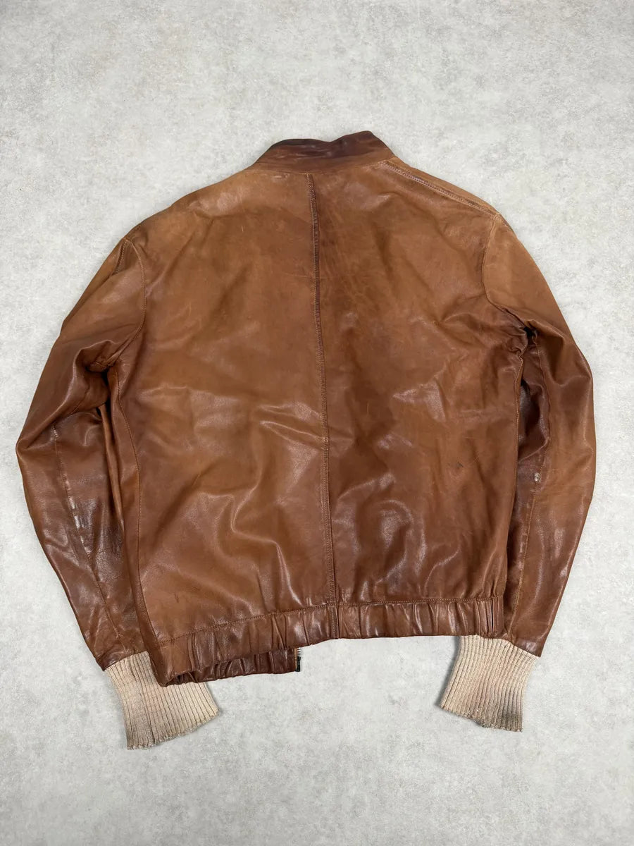 2000s Giorgio Brato Brown Leather Jacket zKWmVIv 4